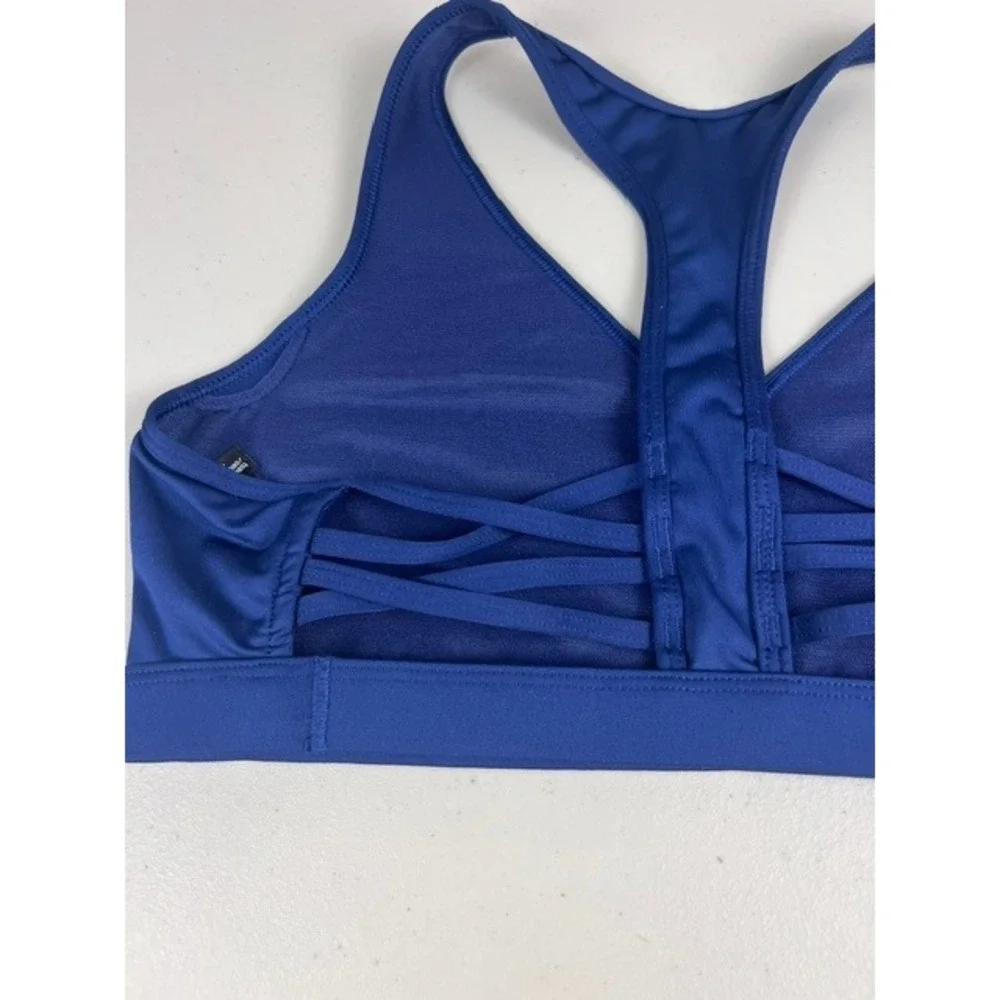 Victoria Sport Royal Blue Racerback Strappy Cage Back Sports Yoga Bra Large L